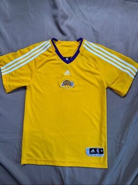 adidas Los Angeles Lakers soccer jersey basketball youth medium 8-10